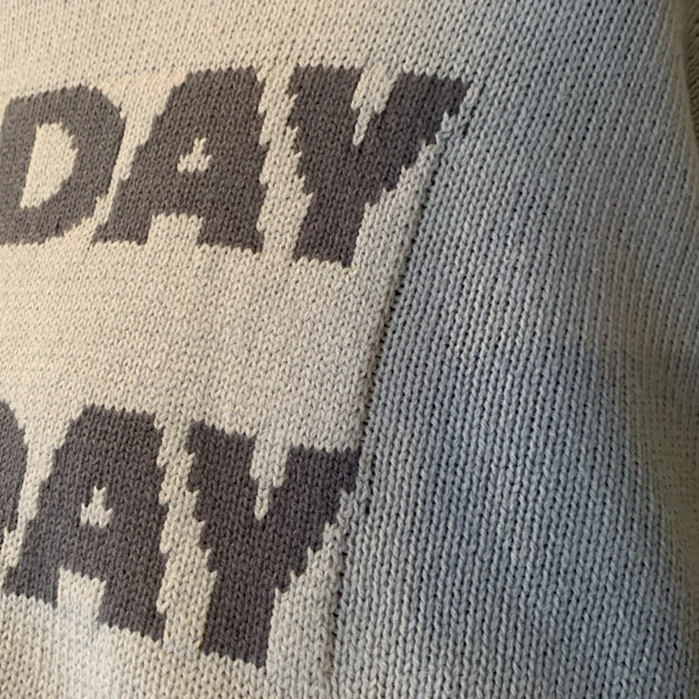 Jessica Simpson Blue Sunday Funday Drop Sleeve Pullover Sweater Women’s Small - Picture 3 of 8